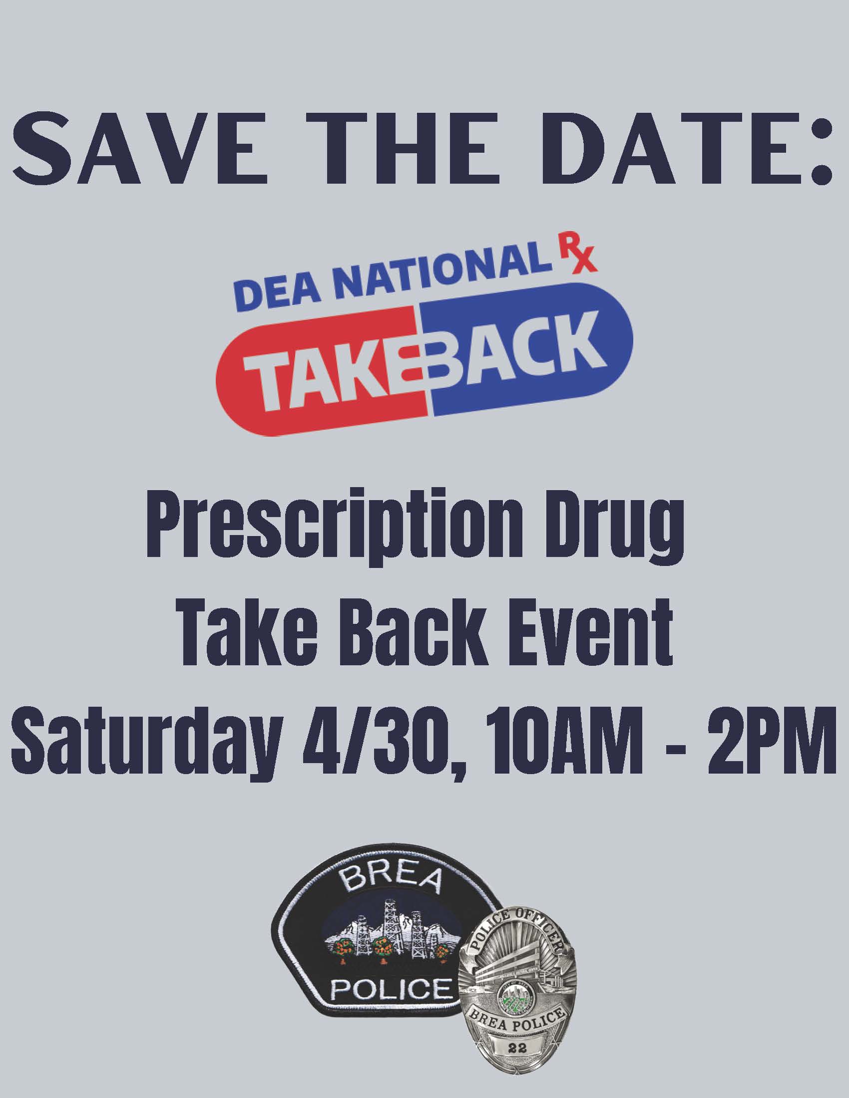 Drug Takeback Save the Date