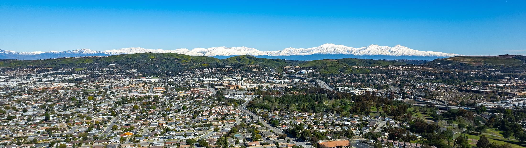 Brea drone photo after snow fall