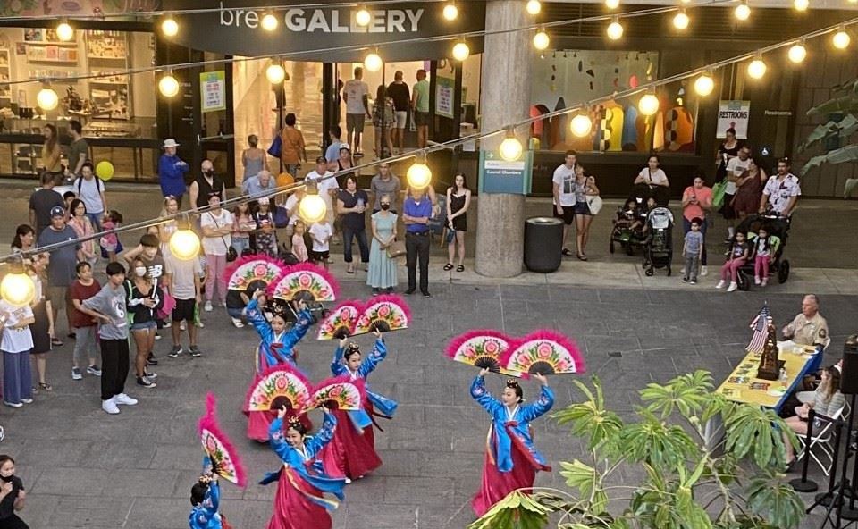 Korean dancing performance at Brea Fest