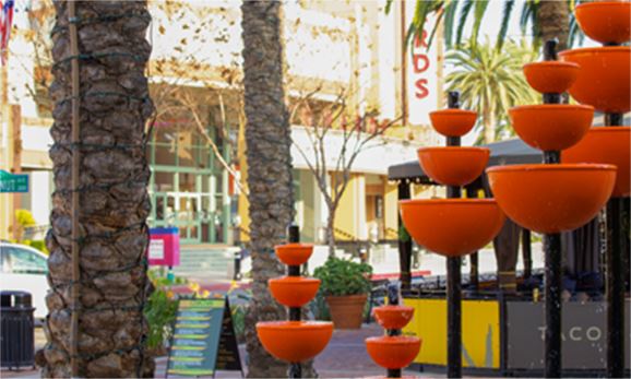 Interesting fountains in downtown Brea